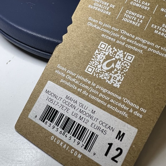 OluKai‎ Olu-Men's Slide Sandal Moonlit Ocean Blue Water Friendly Comfort 12 NWT - Picture 3 of 7